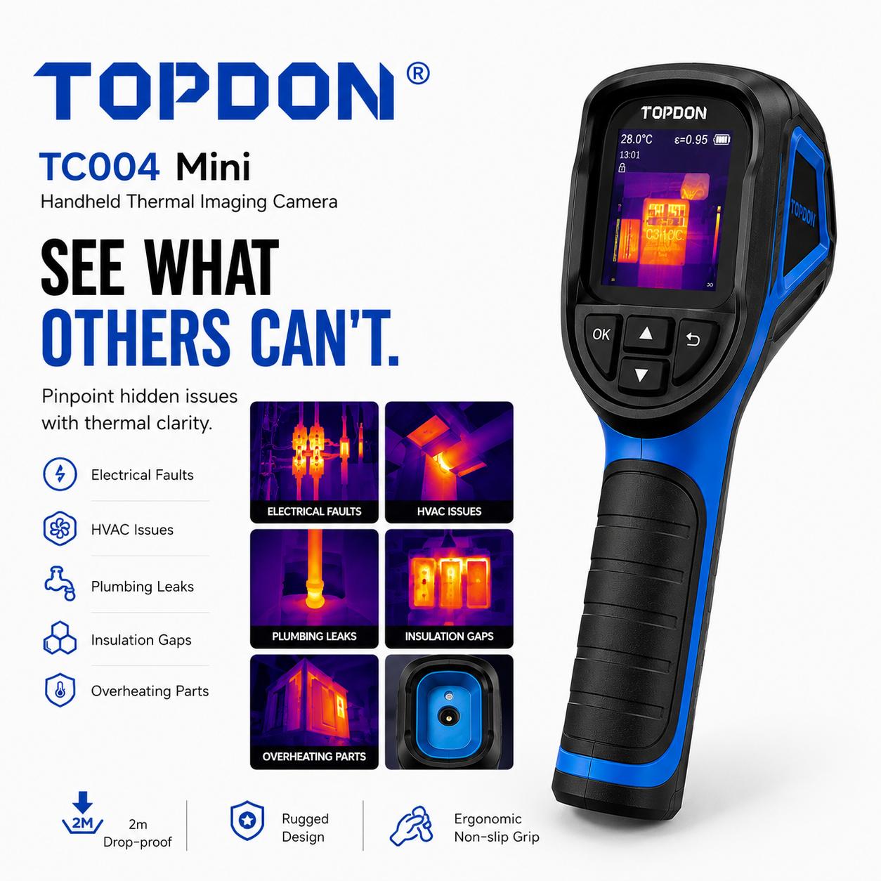GENUINE TOPDON TC004 Mini Handheld Infrared Thermal Imaging IR Camera