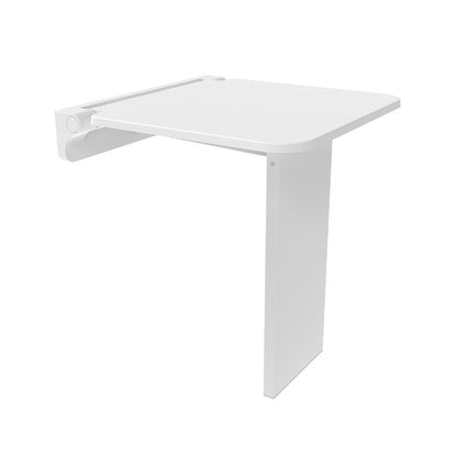 VitaMove Premium wall-mounted folding shower seat in White with integrated support leg
