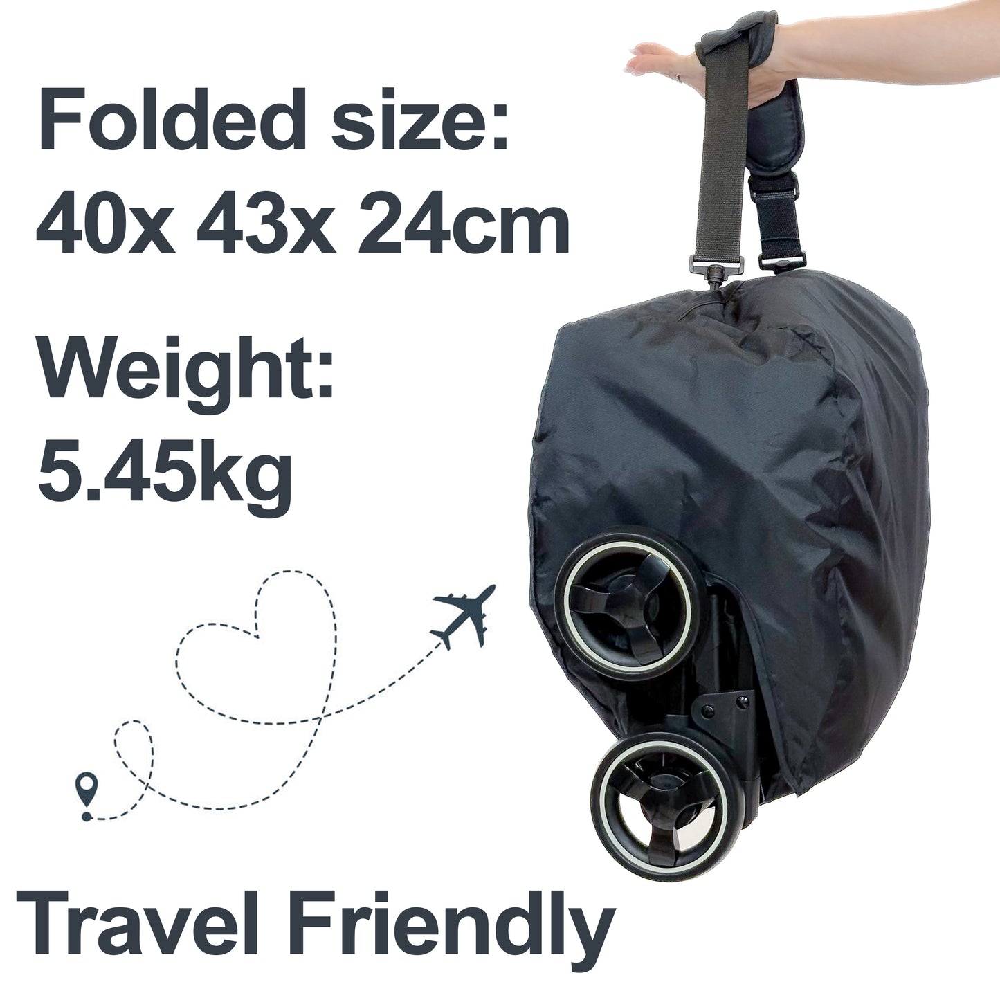 Bambino Air Lightweight Foldable Travel Buggy Baby Pram Stroller Cabin Approved