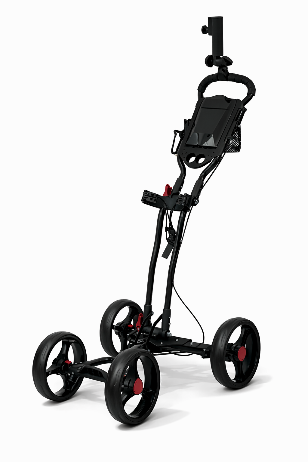 LiteCaddy Premium 4 Wheel Golf Trolley Cart – Stable, Lightweight, Compact Fold with Built-In Storage