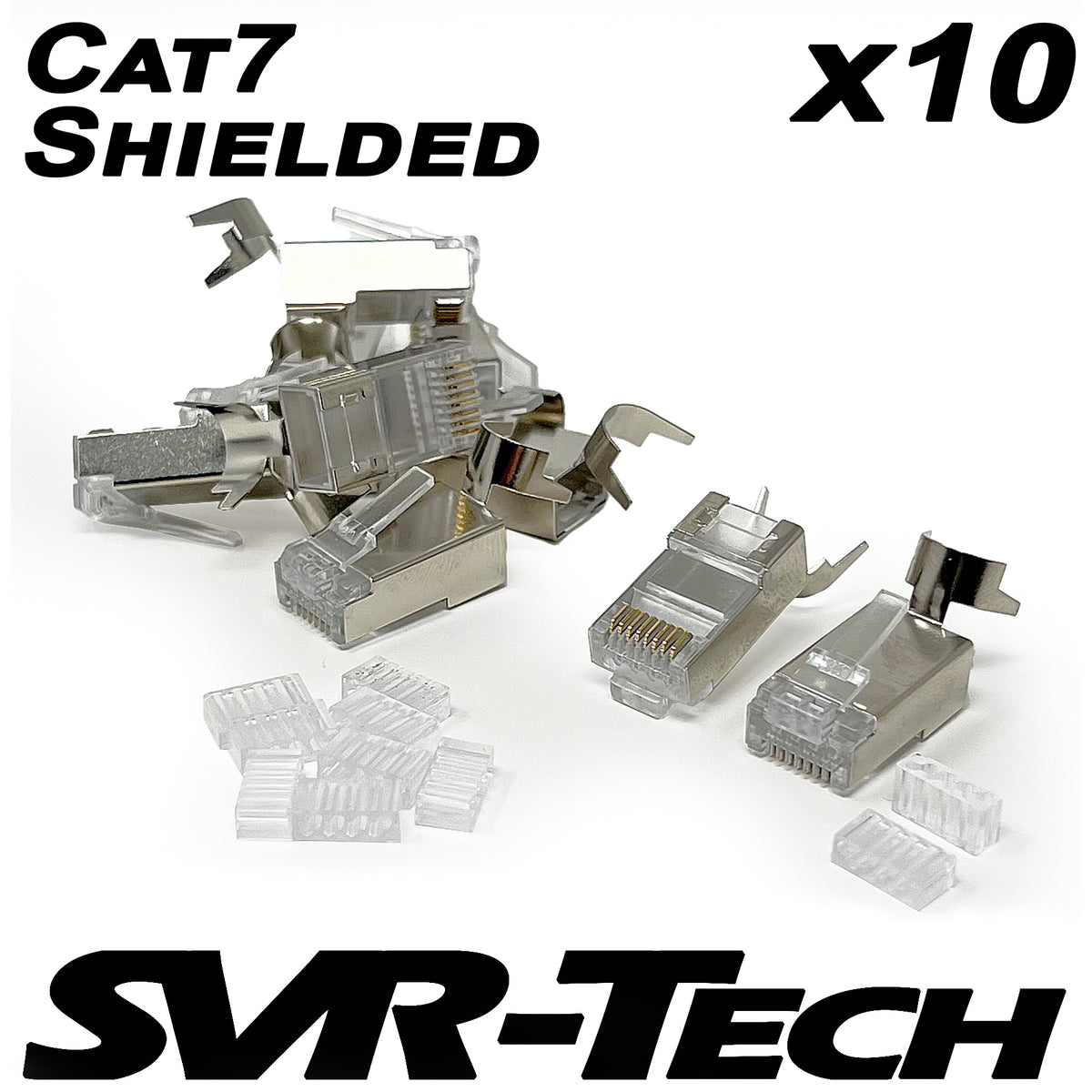 SVR-Tech RJ45 Cat7 shielded connectors, 10 pack