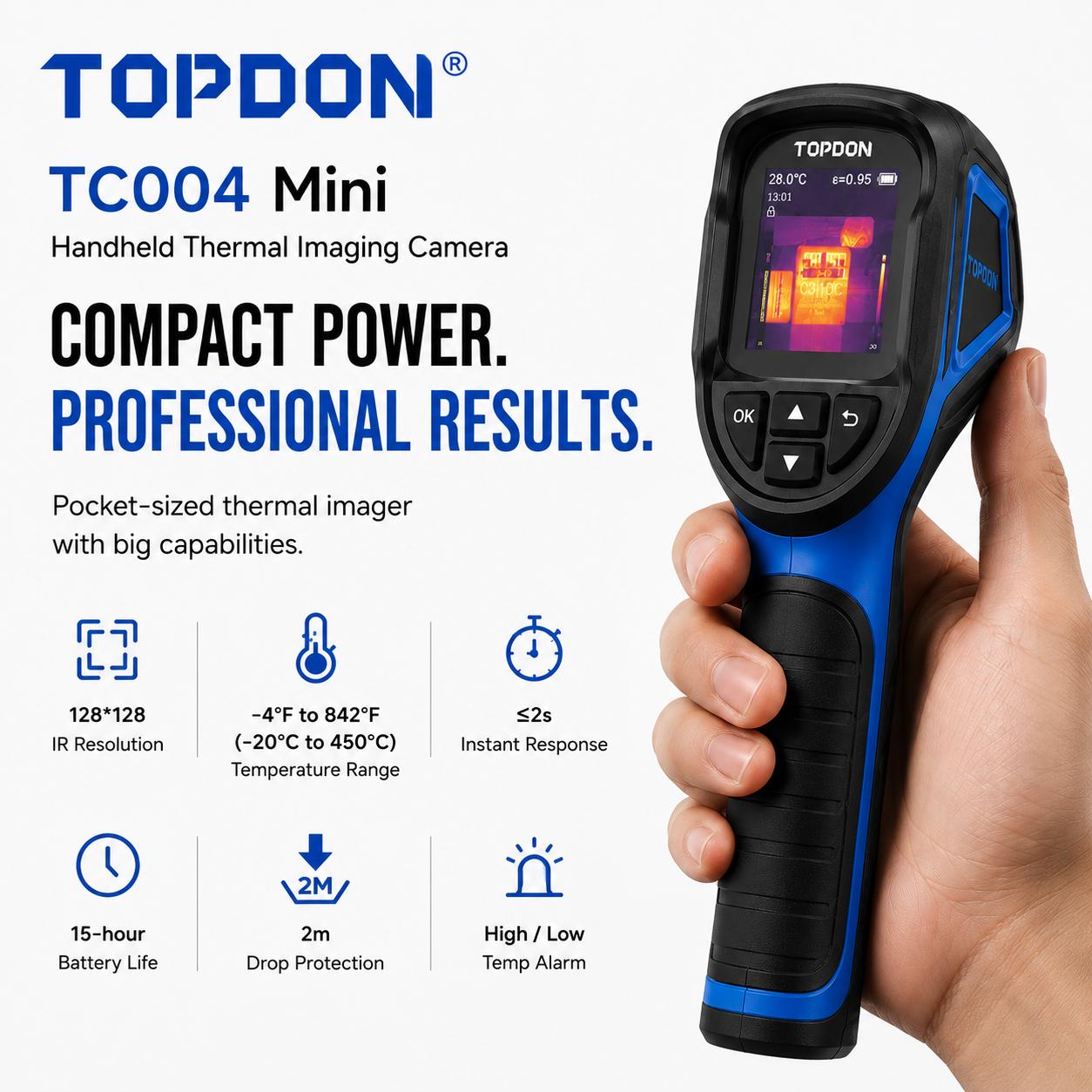 GENUINE TOPDON TC004 Mini Handheld Infrared Thermal Imaging IR Camera