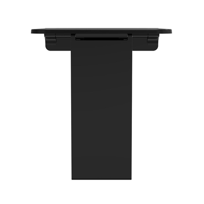 Front view of VitaMove Premium Black wall-mounted shower seat with integrated support leg