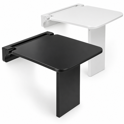 VitaMove Premium wall-mounted folding shower seat in Black and White