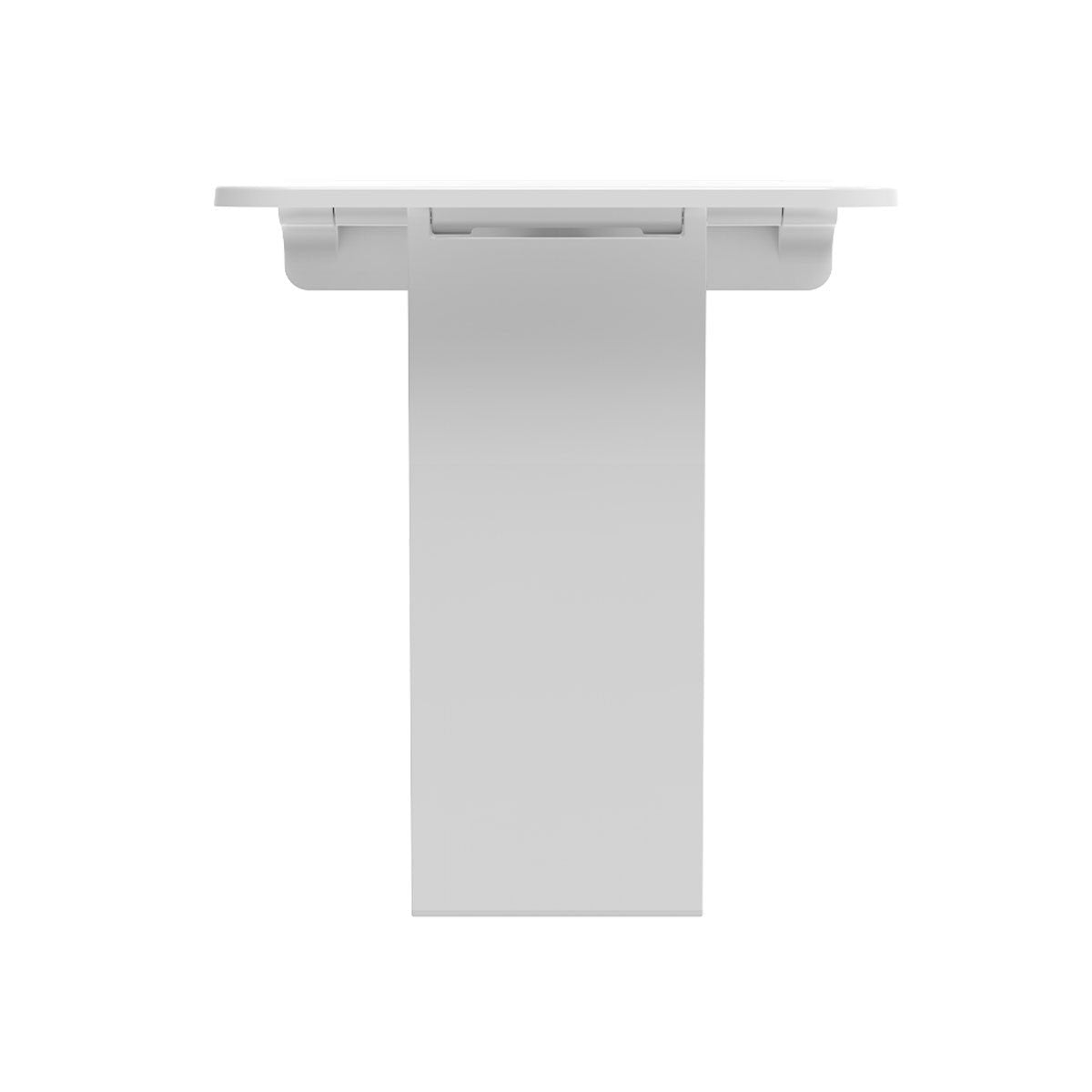 Front view of VitaMove Premium White wall-mounted shower seat with integrated support leg